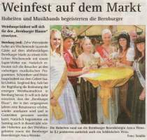 Pressebeitrag 'Weinfest auf dem Markt' Wochenspiegel 03.09.2008
